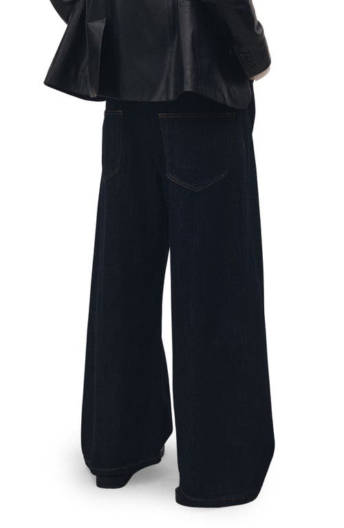 Mango High Waist Wide Leg Jeans In Open Blue