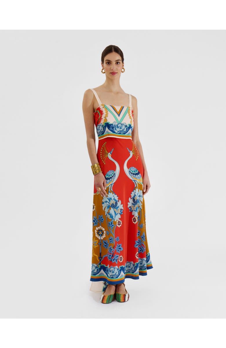 La DoubleJ Slip-Around Dress Taormina Placée Rust, Main, color,