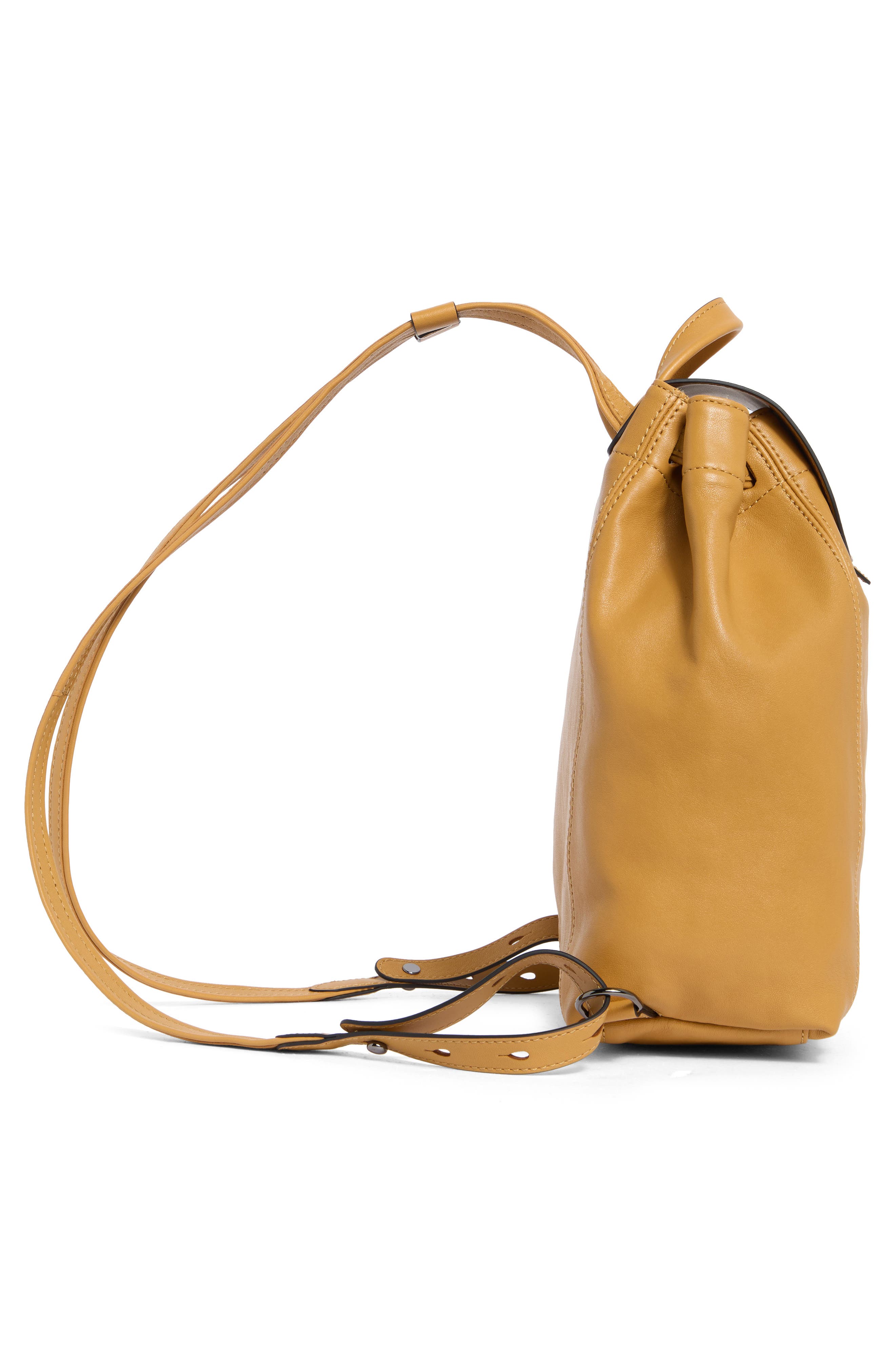 Longchamp Le Pliage Leather Backpack, Alternate, color, Honey