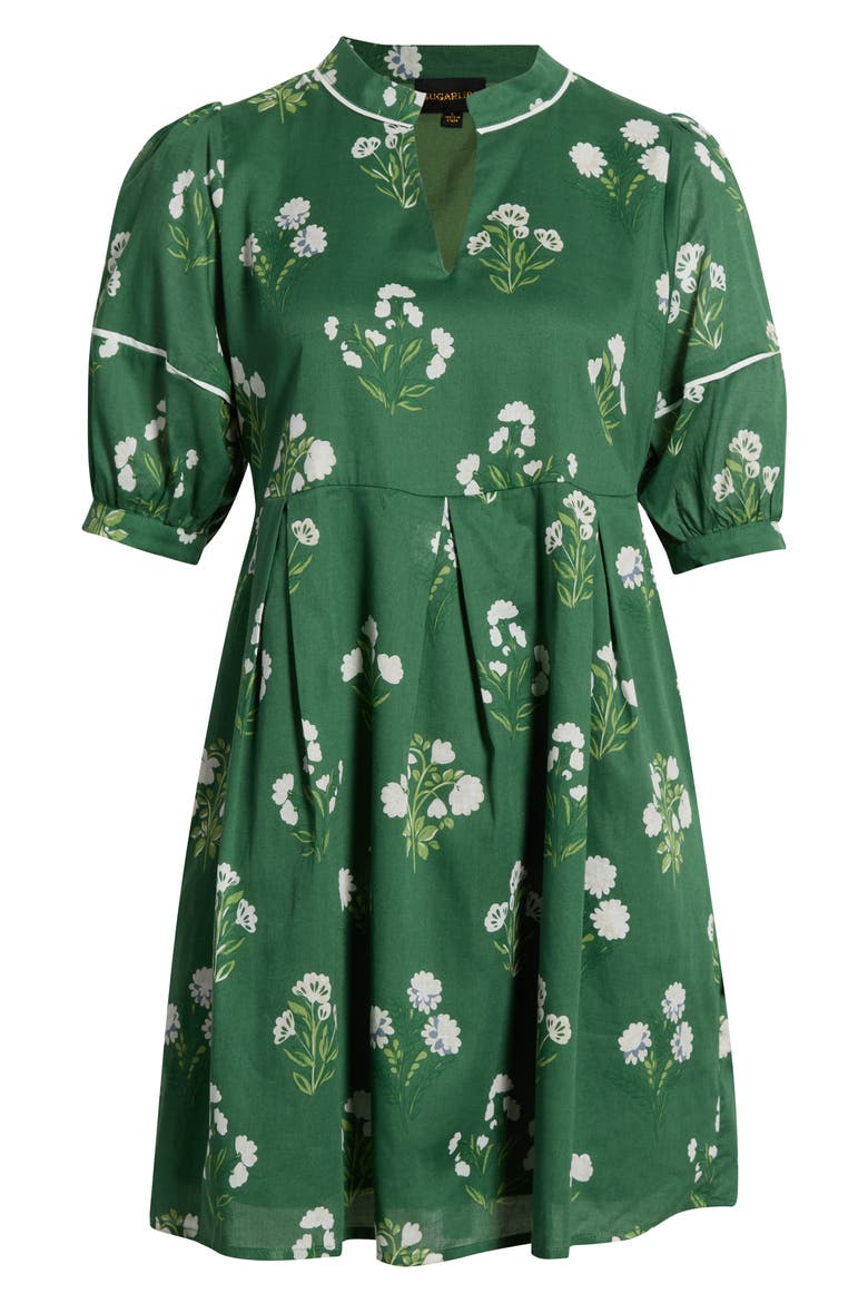Kestrel Floral Fawna Cotton Shift Dress, Alternate, color, CREAM-GREEN