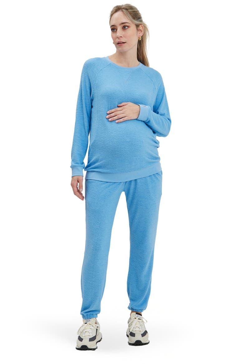 Wren Under-the-belly Maternity Sweatpants, Alternate, color, Bluebell