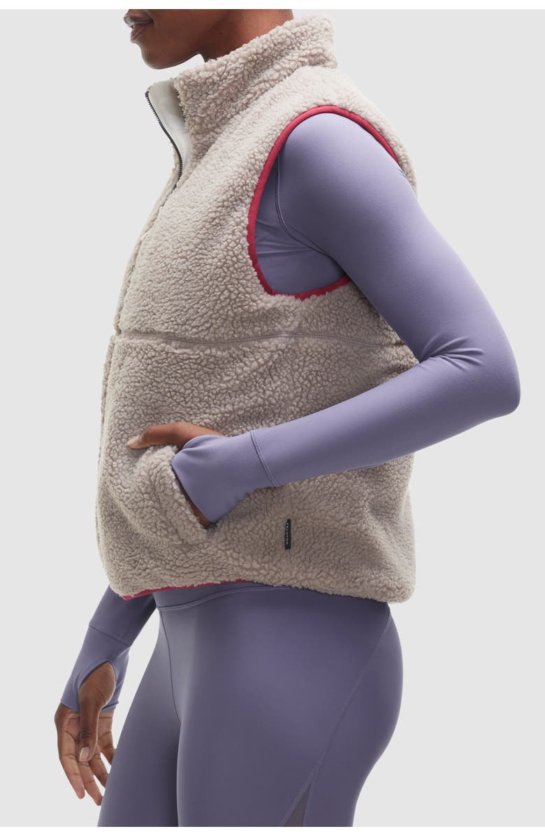 Peloton Cozy Fleece Reversible Vest, Alternate, color, Pearl