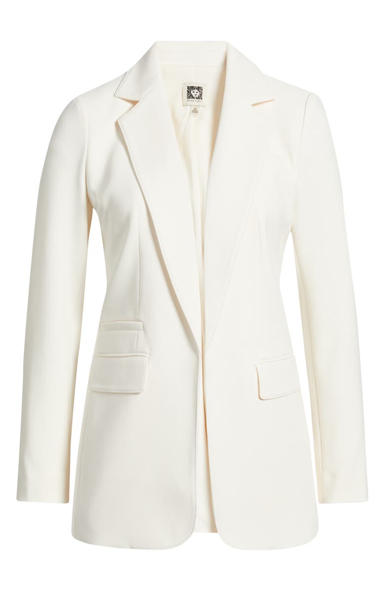 Anne Klein Tailored Open Front Blazer, Alternate, color, White Dove