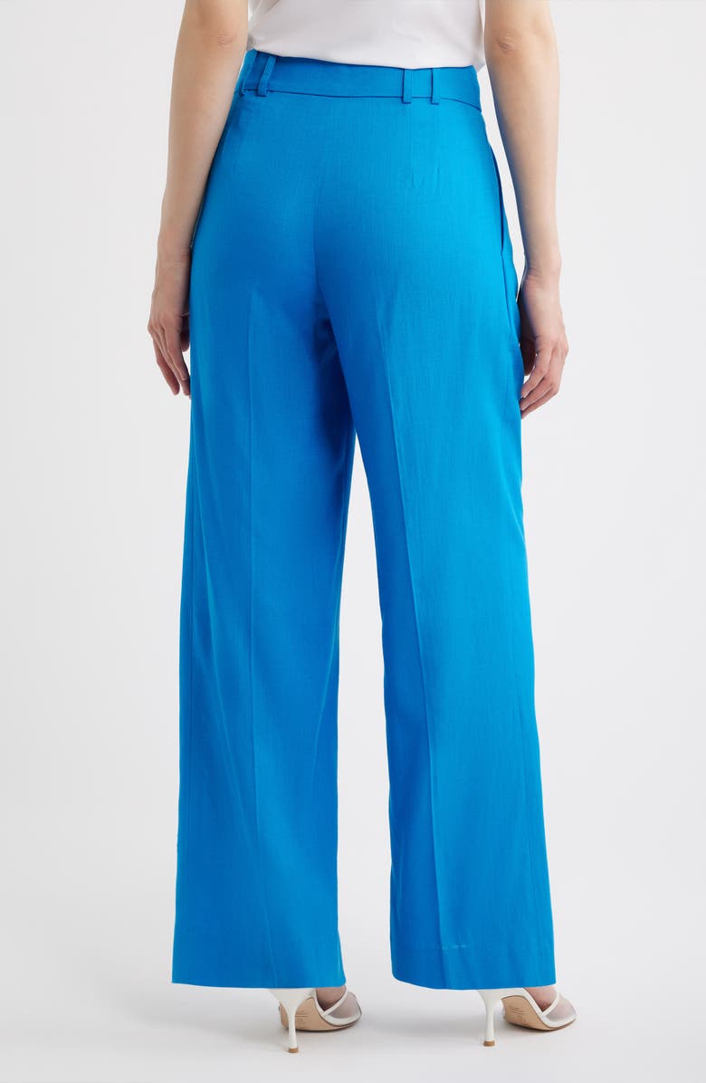 Tahari ASL Pleated Wide Leg Pants, Alternate, color, Blue Jewel