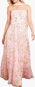 Needle & Thread Dream Garland Strapless Gown