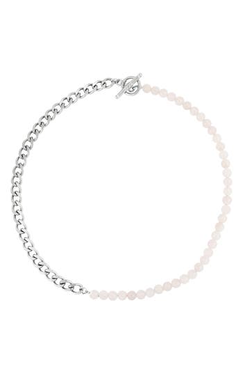 Rebl Gender Inclusive Half Cuban Half Beaded Chain Necklace