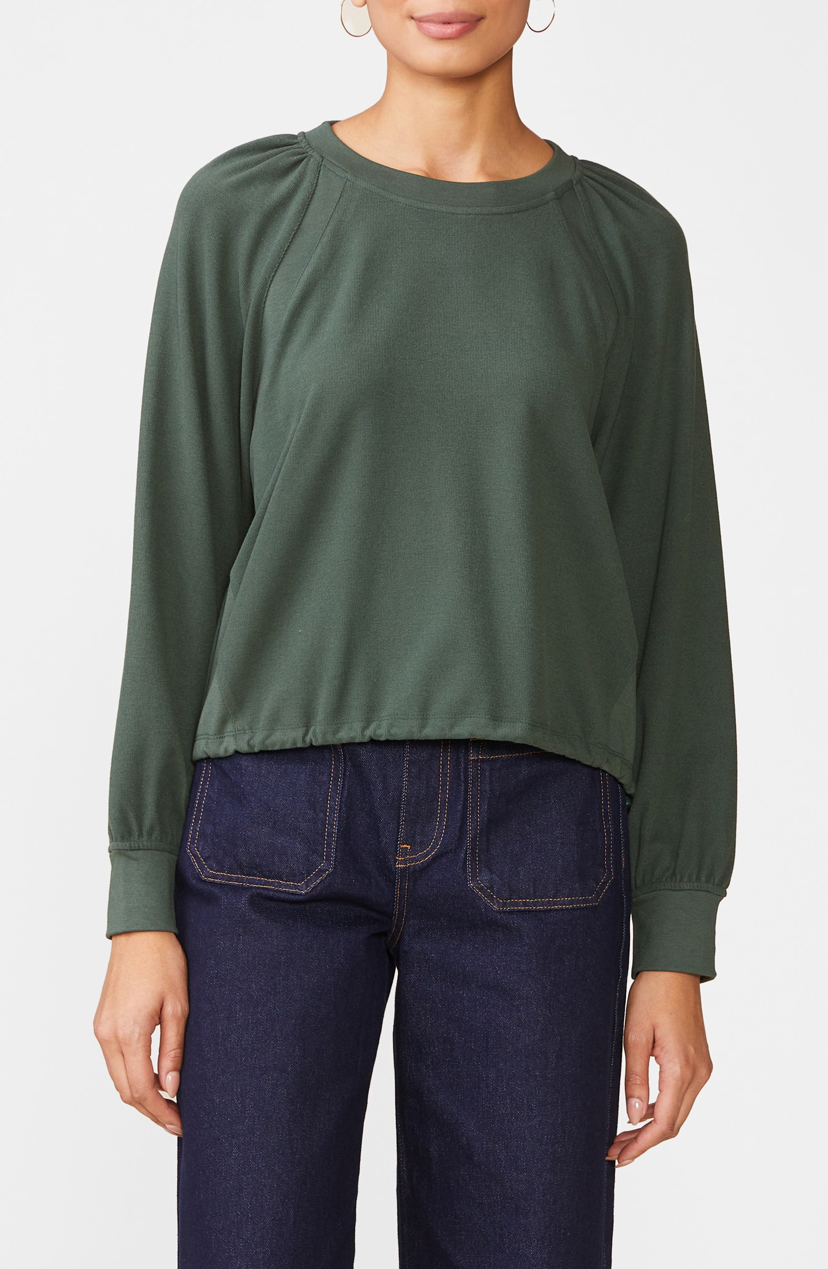 Raglan Bungee Hem Sweater