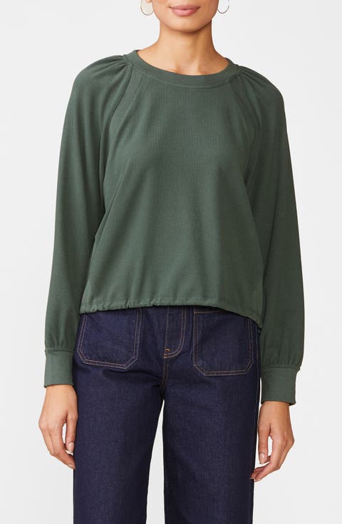 Raglan Bungee Hem Sweater