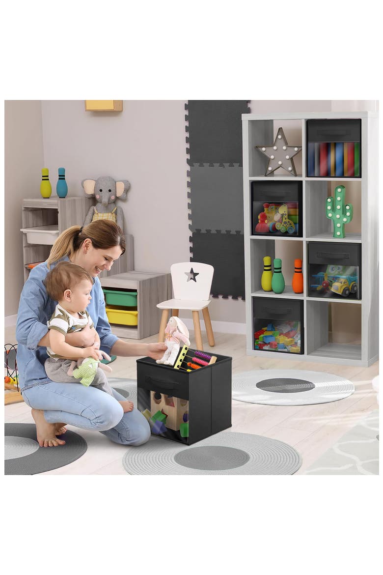 6-Pack Window Storage Cubes, Alternate, color, BLACK