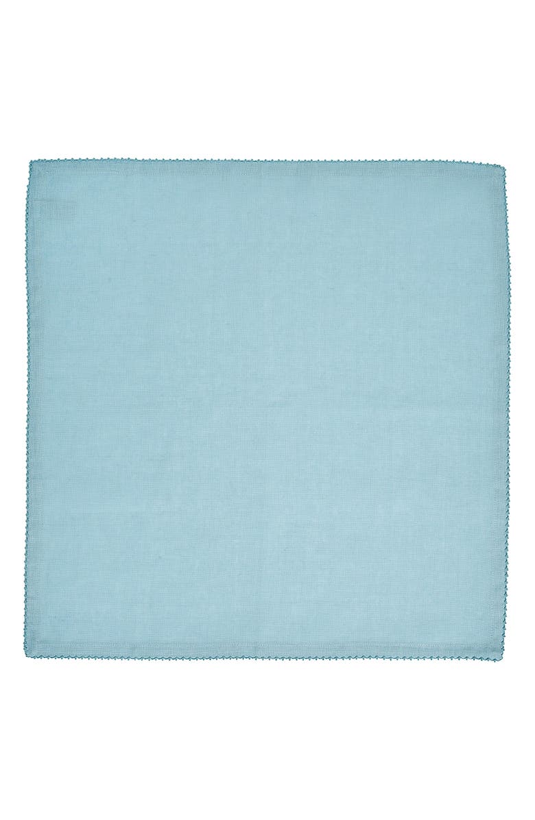 Juliska Set of 4 Berry Scallop Linen Napkins, Alternate, color, Light Blue