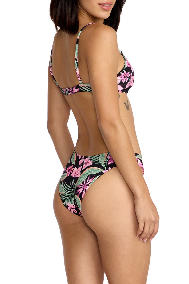 Gritty Aloha 'V' Bikini Bottoms, Alternate, color, BLACK MULTI