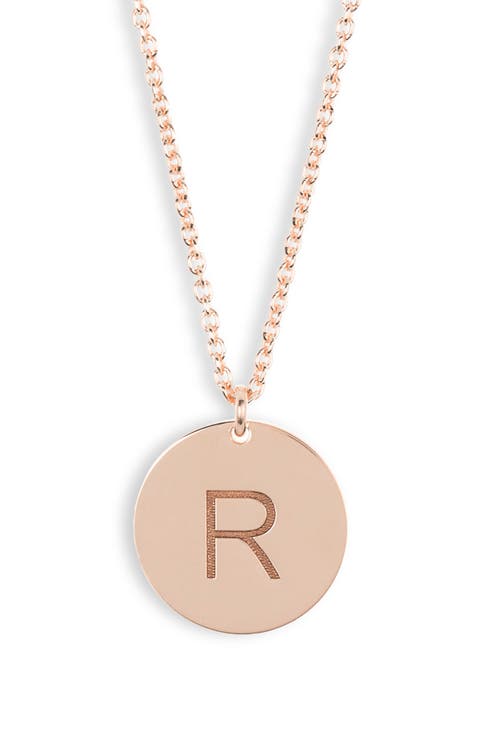 Initial Disc Pendant Necklace