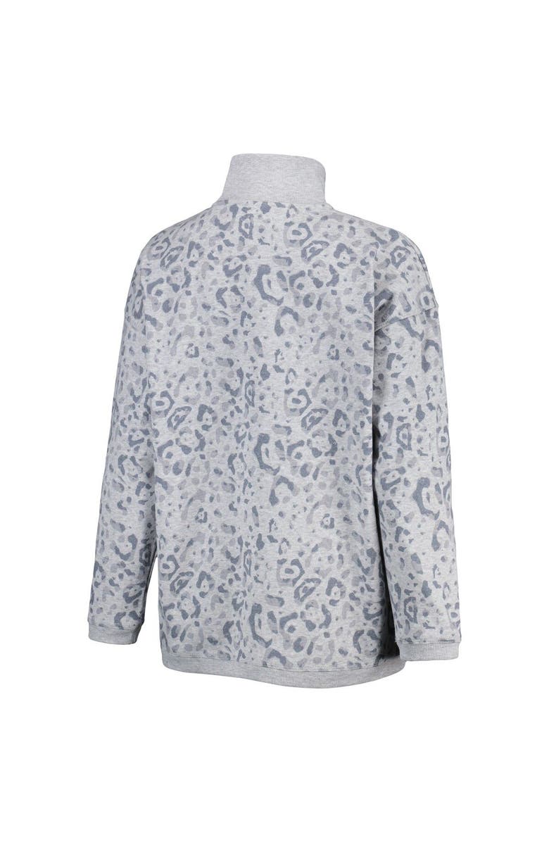 GAMEDAY COUTURE Women's Gameday Couture Heather Gray North Carolina Tar Heels Leopard Quarter-Zip Sweatshirt, Alternate, color, 