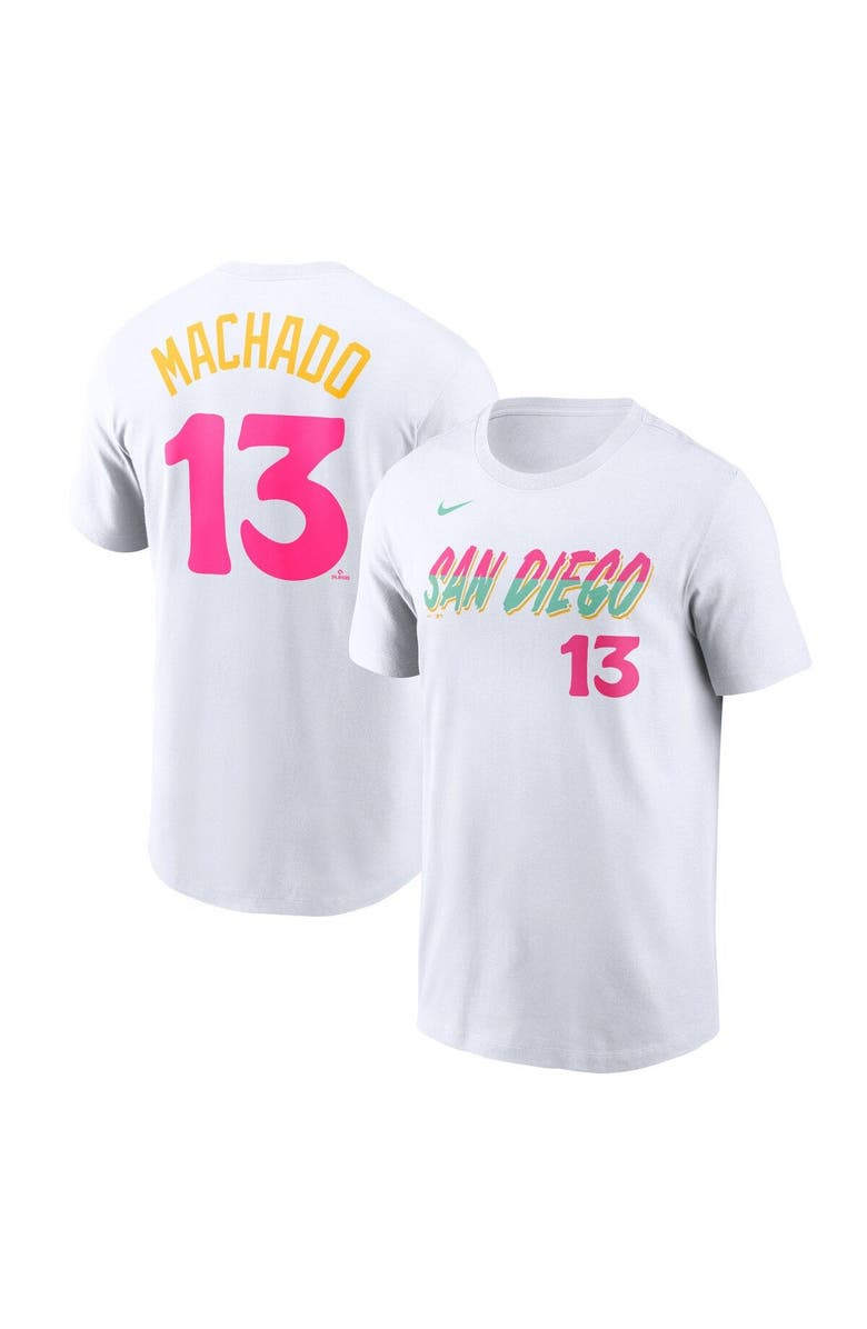 Nike Men's Nike Manny Machado White San Diego Padres City Connect Name & Number T-Shirt, Main, color, 