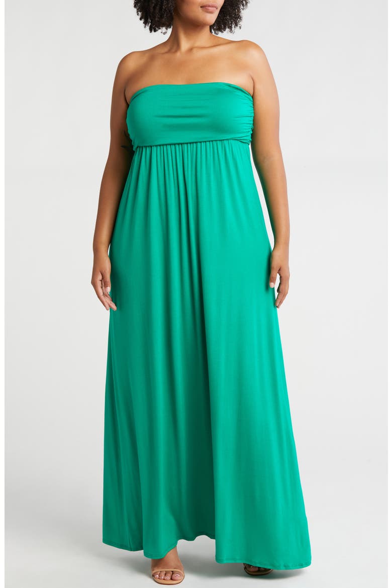 Strapless Maxi Dress, Main, color, GREEN