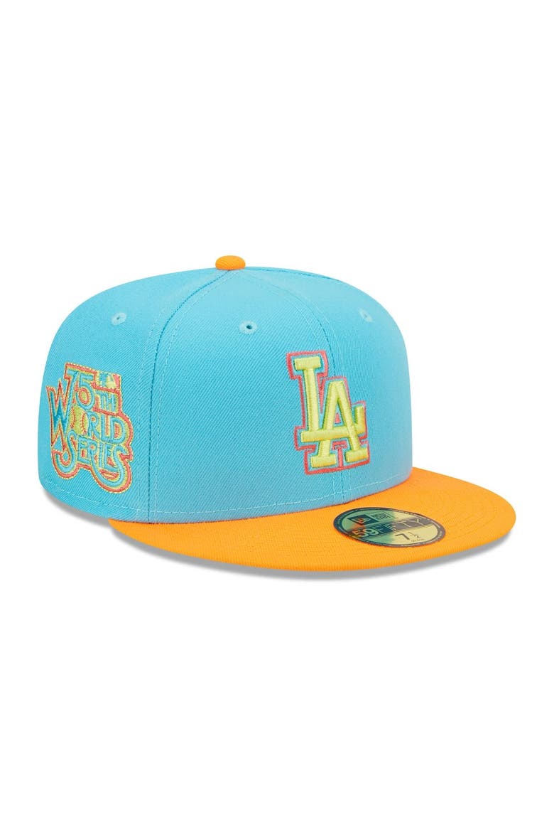 Men's New Era Blue/Orange Los Angeles Dodgers 1978 World Series Vice Highlighter 59FIFTY Fitted Hat, Main, color, Blue