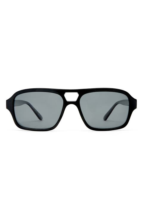 Valeon 56mm Polarized Square Aviator Sunglasses