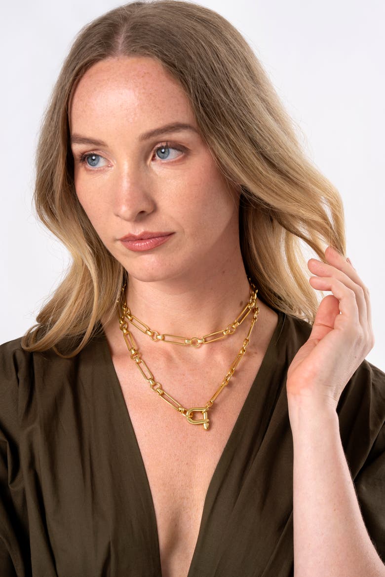 Lira Necklace, Alternate, color, Gold
