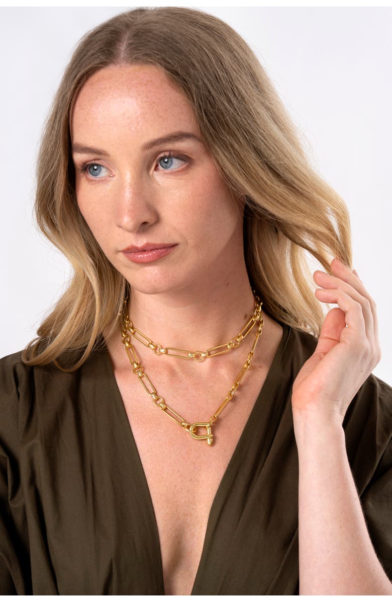 Zynnia Collective Lira Necklace, Alternate, color, Gold