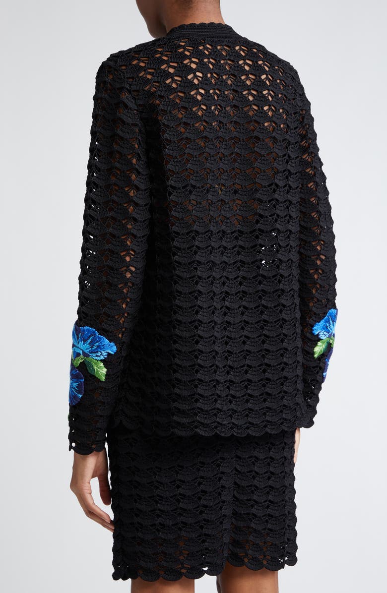 Dolce&Gabbana Bluebell Floral Embroidered Crochet Cardigan, Alternate, color, 
