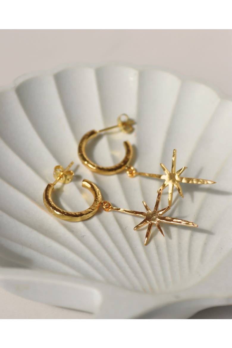 Northern Star Hoop Earrings, Alternate, color, Brass