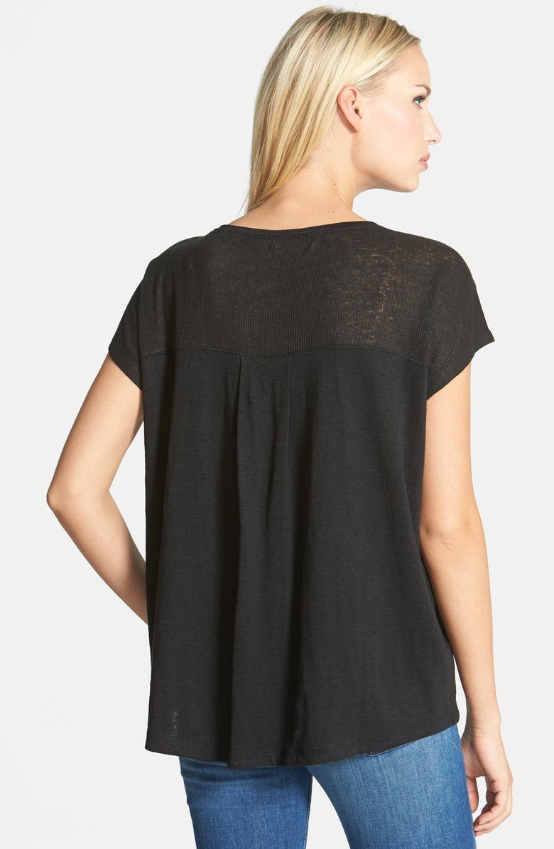 Eileen Fisher Bateau Neck Organic Linen High/Low Top, Alternate, color,