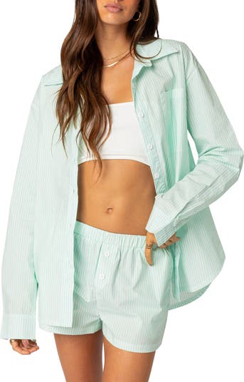 Oversize Pinstripe Cotton Shirt