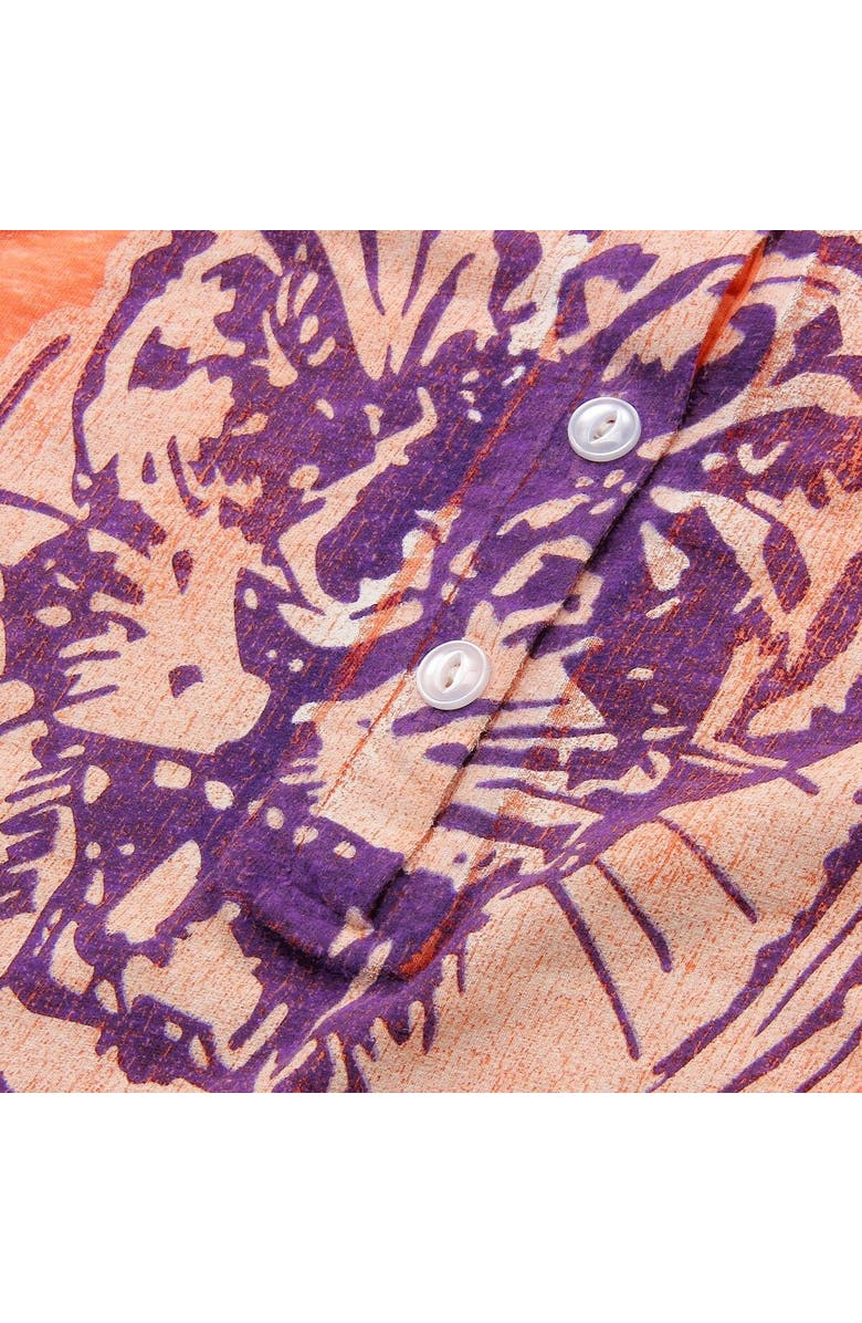 Retro Brand Womens Clemson Tigers Original Retro Brand Orange Relaxed Henley Tank Top, Alternate, color, 