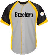 FANATICS Men's Fanatics Gray Pittsburgh Steelers Big & Tall Button-Up Raglan Fashion Top