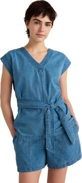 Haven Well Within Organic Cotton Denim V-Neck Belted Top