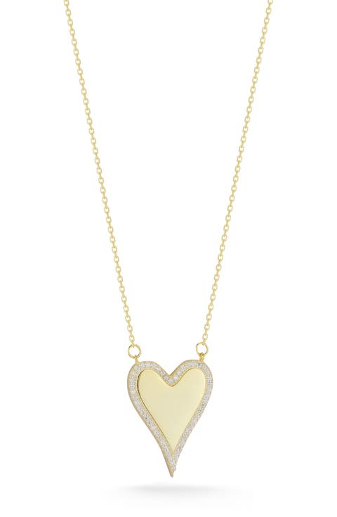 Cubic Zirconia Halo Heart Pendant Necklace