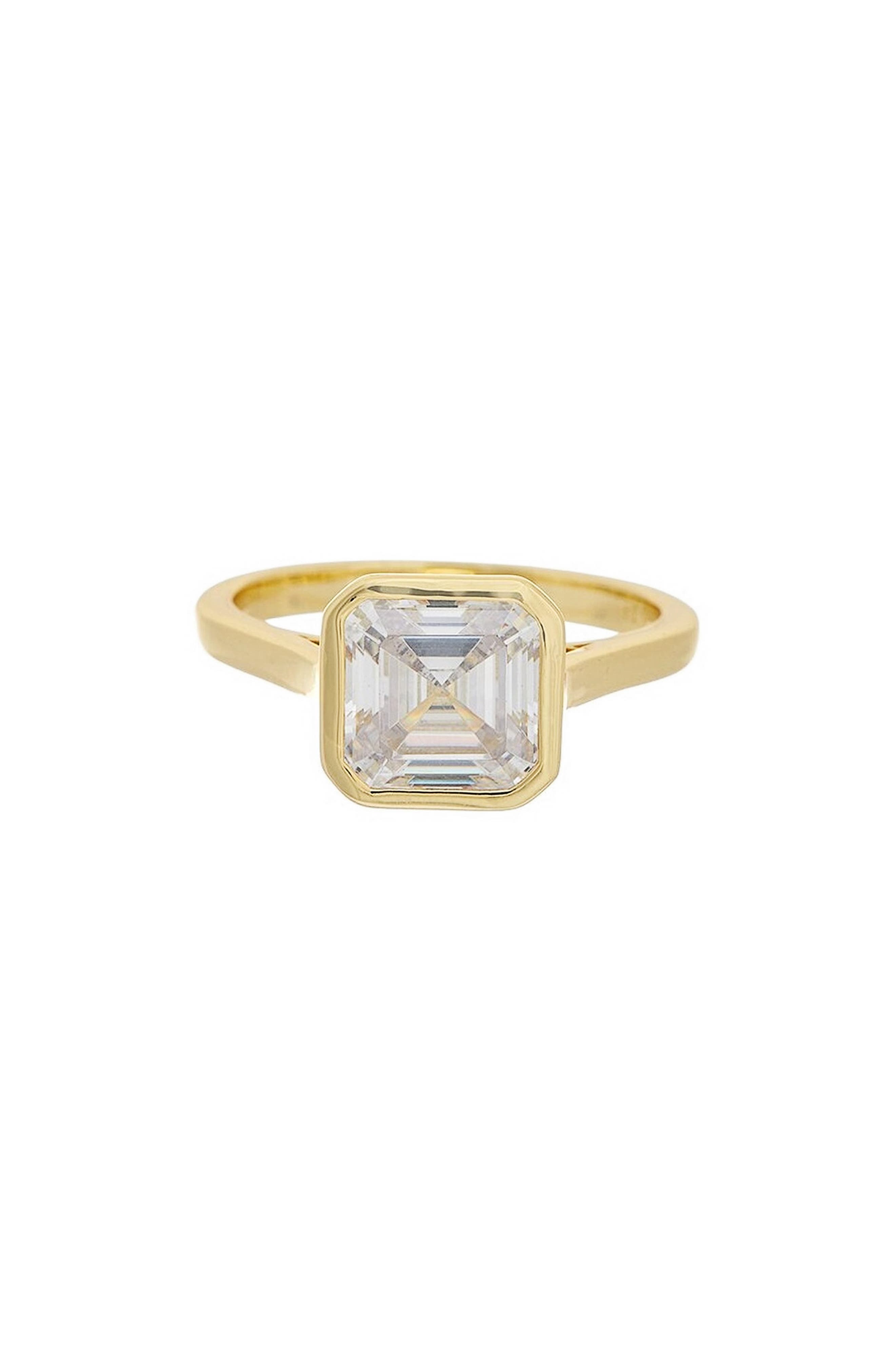 White Topaz Bezel Set Ring