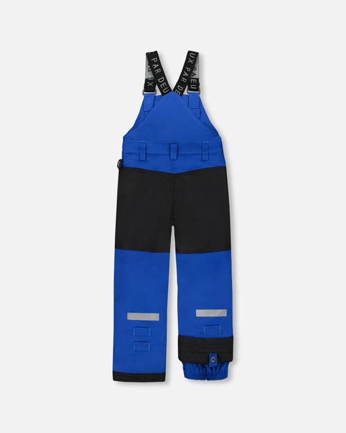 Deux Par Deux Boy Solid Play Overall Snow Bib In Blue