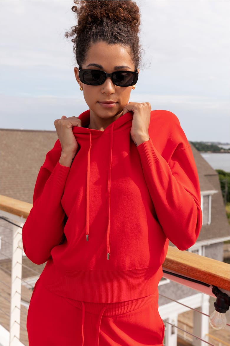 The Sweater Hoodie, Alternate, color, CHERRY