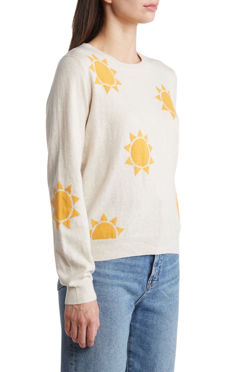 Marine Layer Kai Print Sweater, Alternate, color, Oatmeal