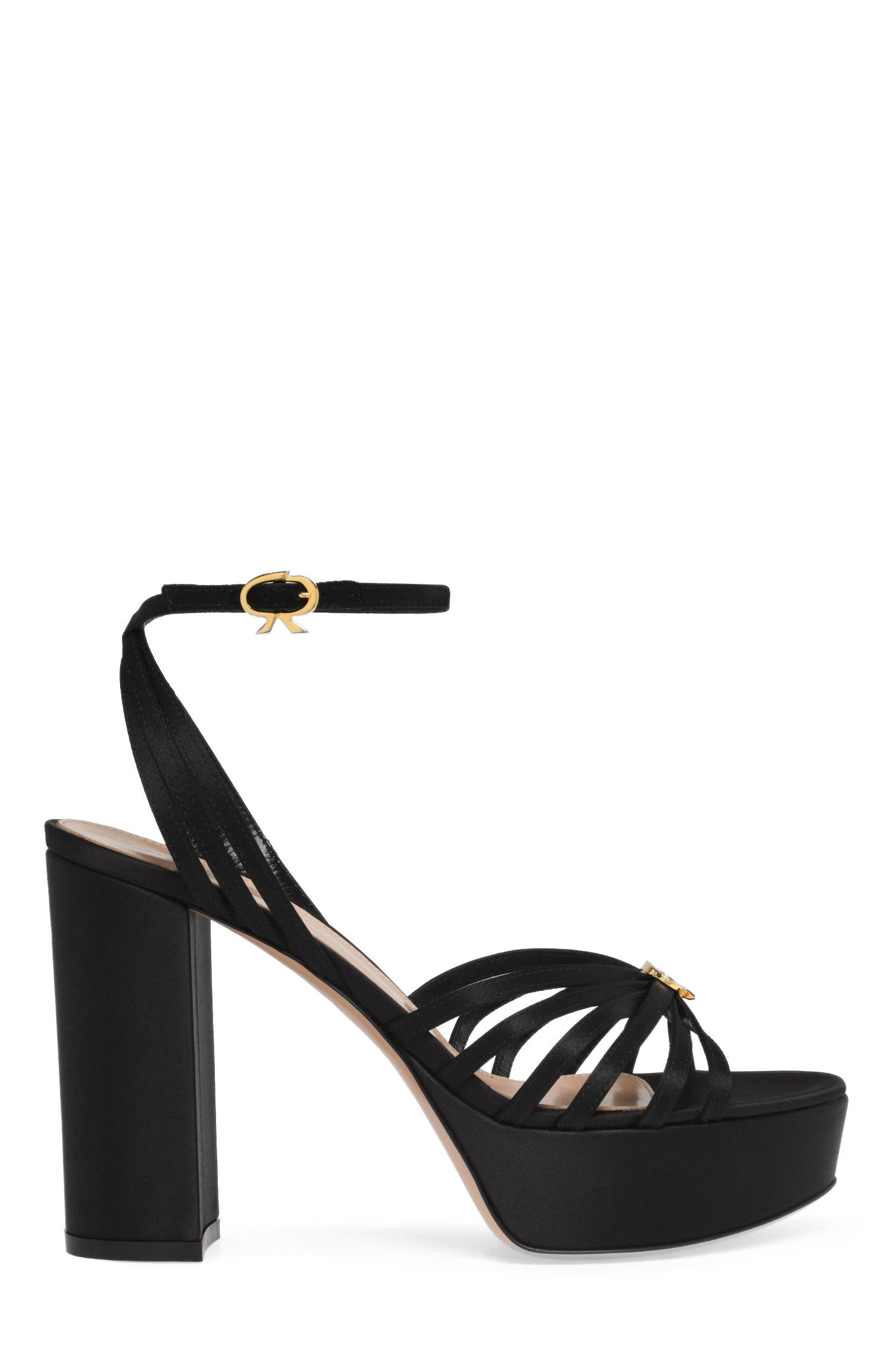 Gianvito Rossi Rita Sandals, Main, color, Black Fabric