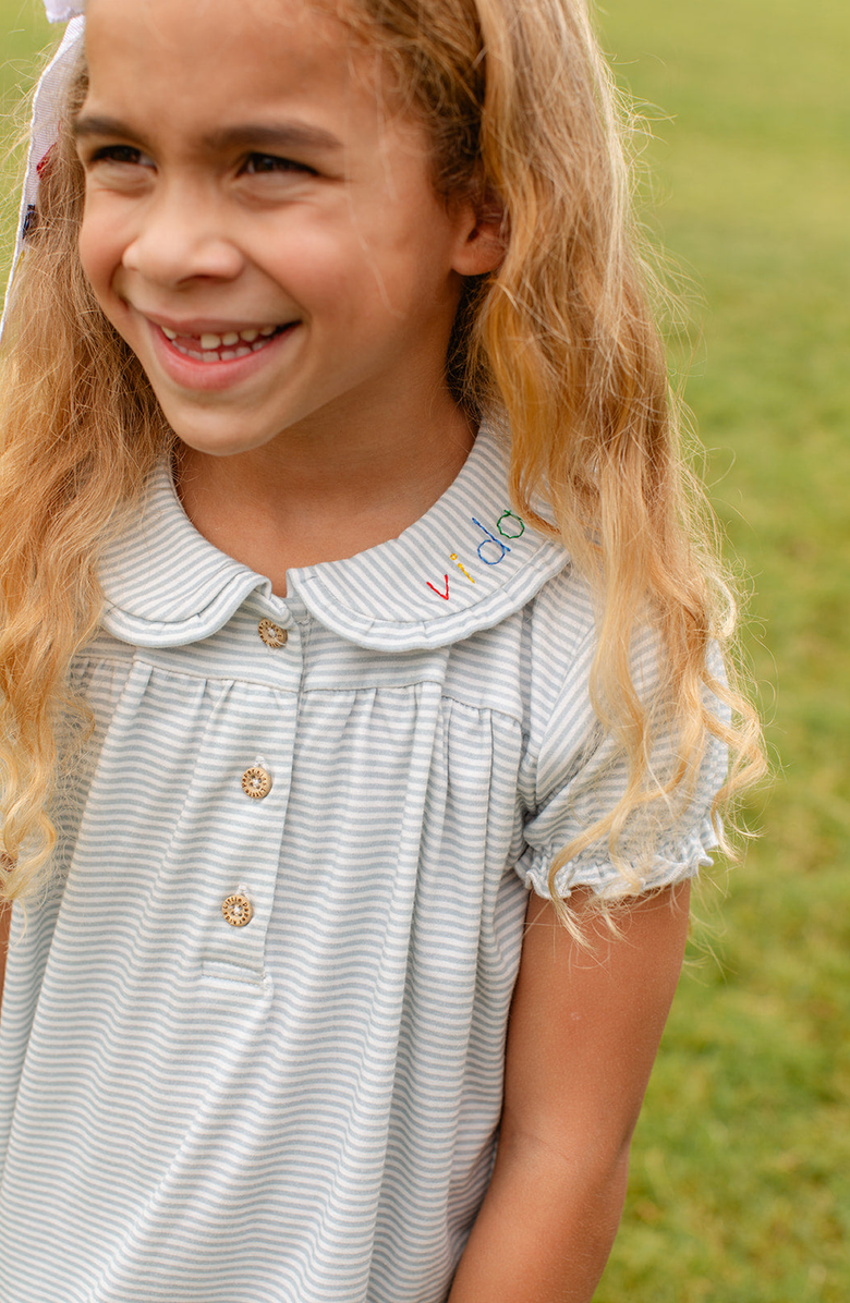 Little Paper Kids Libby Knit Dress, Alternate, color, Light Blue Stripe