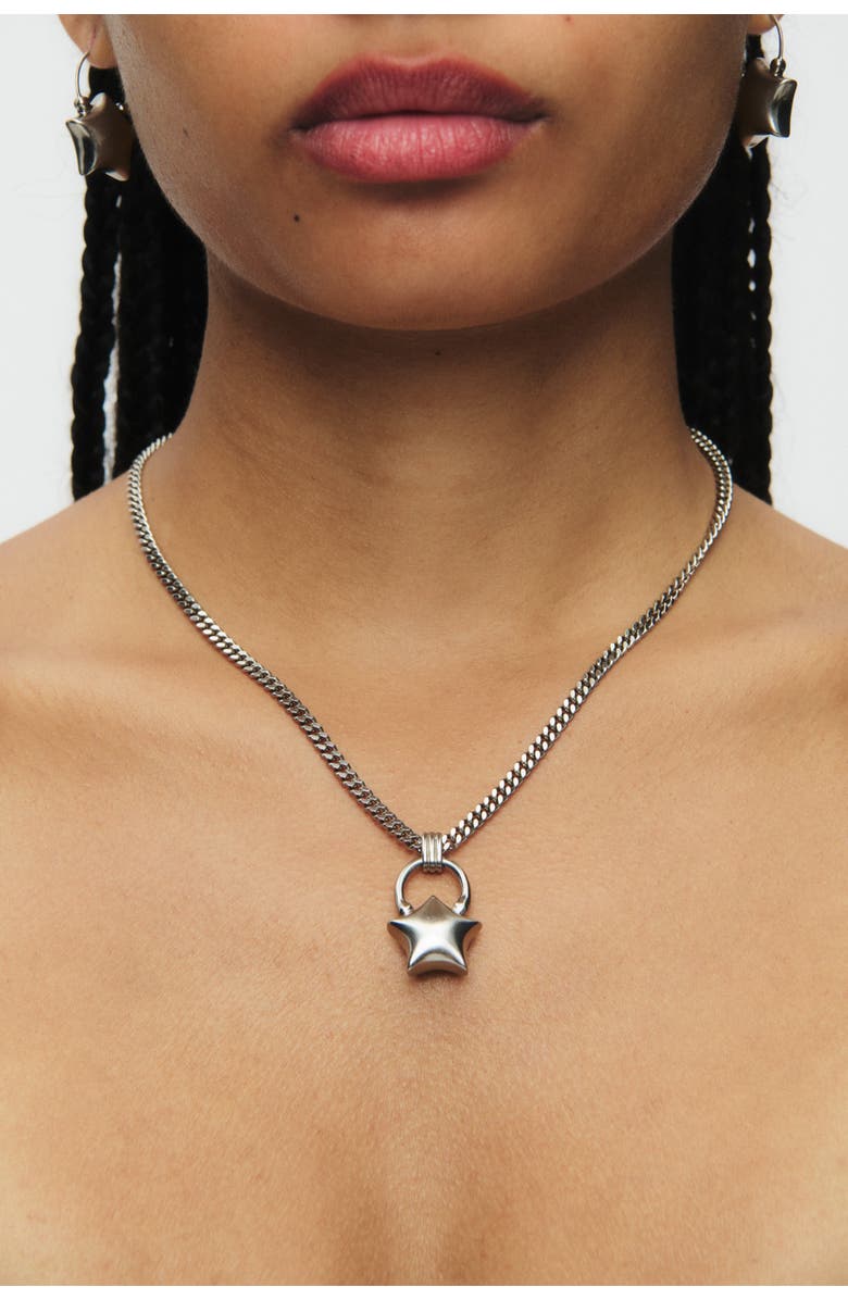 67jewelry Mini Puffed Star Necklace, Alternate, color, Silver