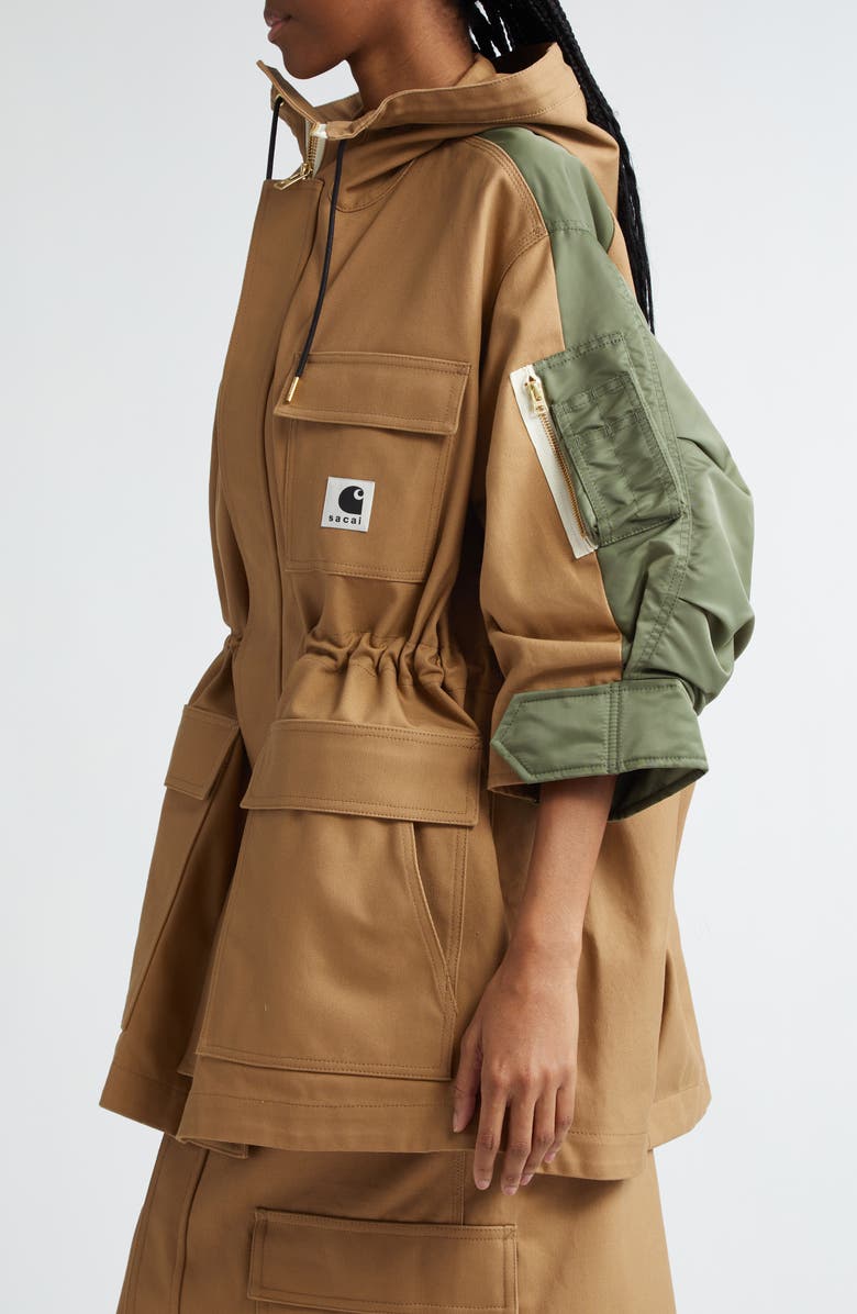 Sacai Carhartt WIP Mixed Media Coat, Alternate, color, 