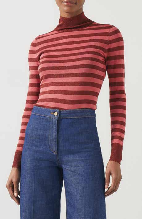Allie Metallic Knit Turtleneck Sweater