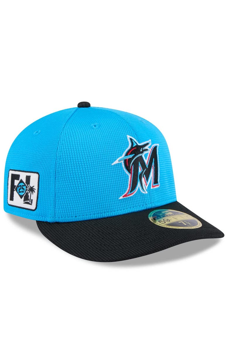 New Era Men's New Era  Blue/Black Miami Marlins 2025 Spring Training Low Profile 59FIFTY Fitted Hat, Main, color, 