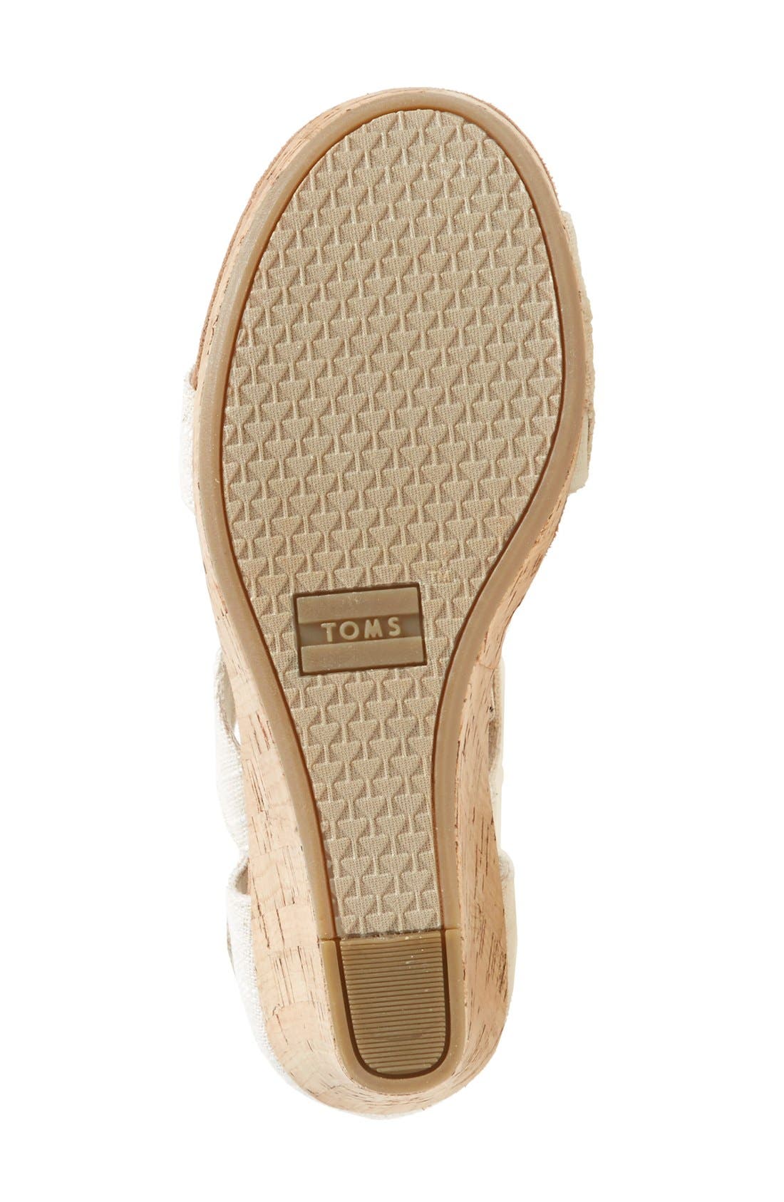 TOMS 'Clarissa' Wedge Sandal, Alternate, color, 