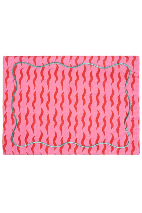 Nilufer Digital Printed Embroidered 100% Cotton Placemat 14X20 In