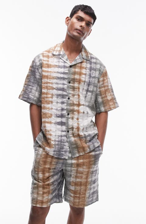 Tie Dye Seersucker Camp Shirt