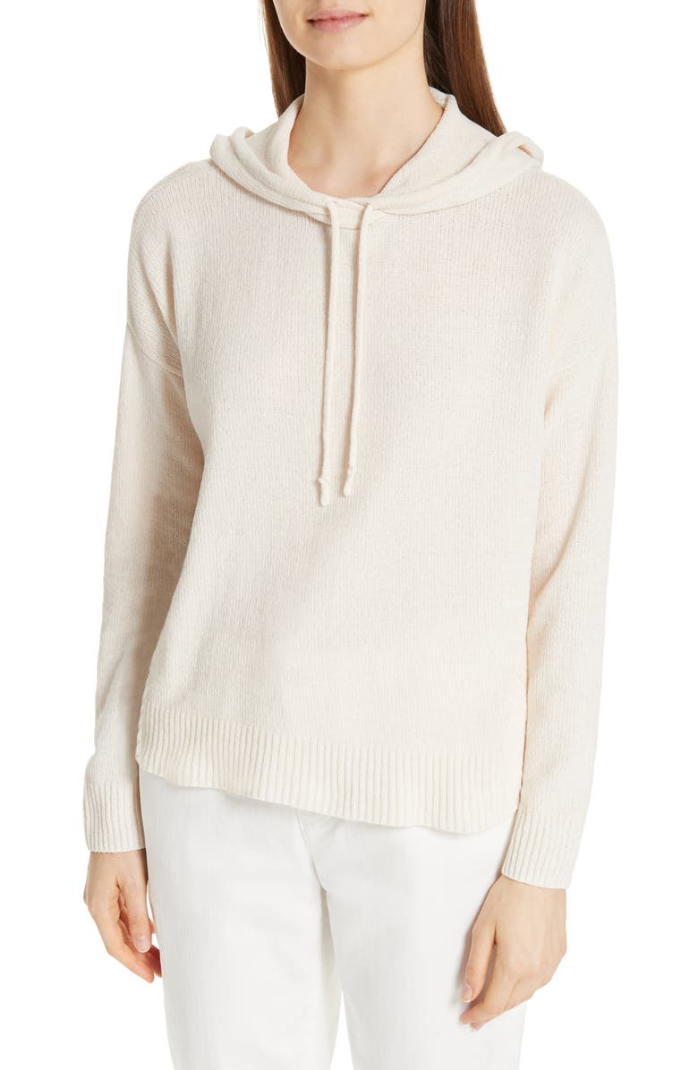Eileen Fisher Organic Cotton Chenille Hoodie, Main, color, 