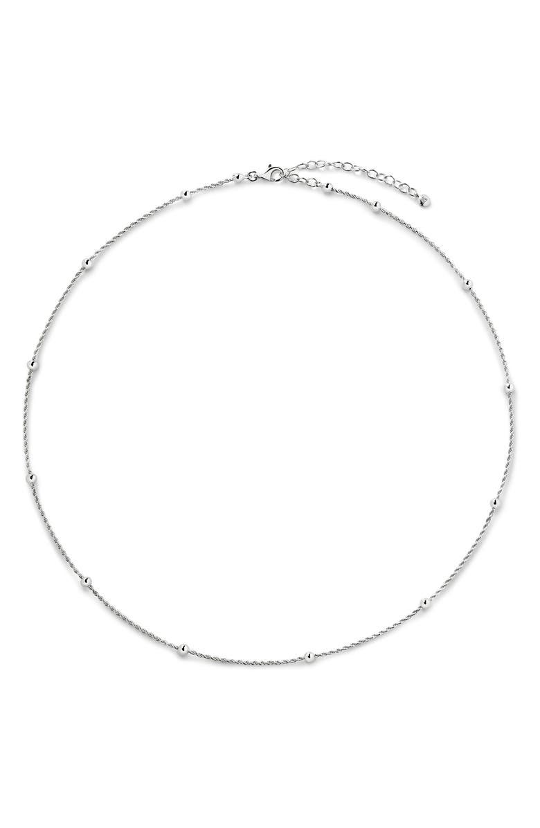 Monica Vinader Beaded Rope Chain Necklace, Main, color, Sterling Silver