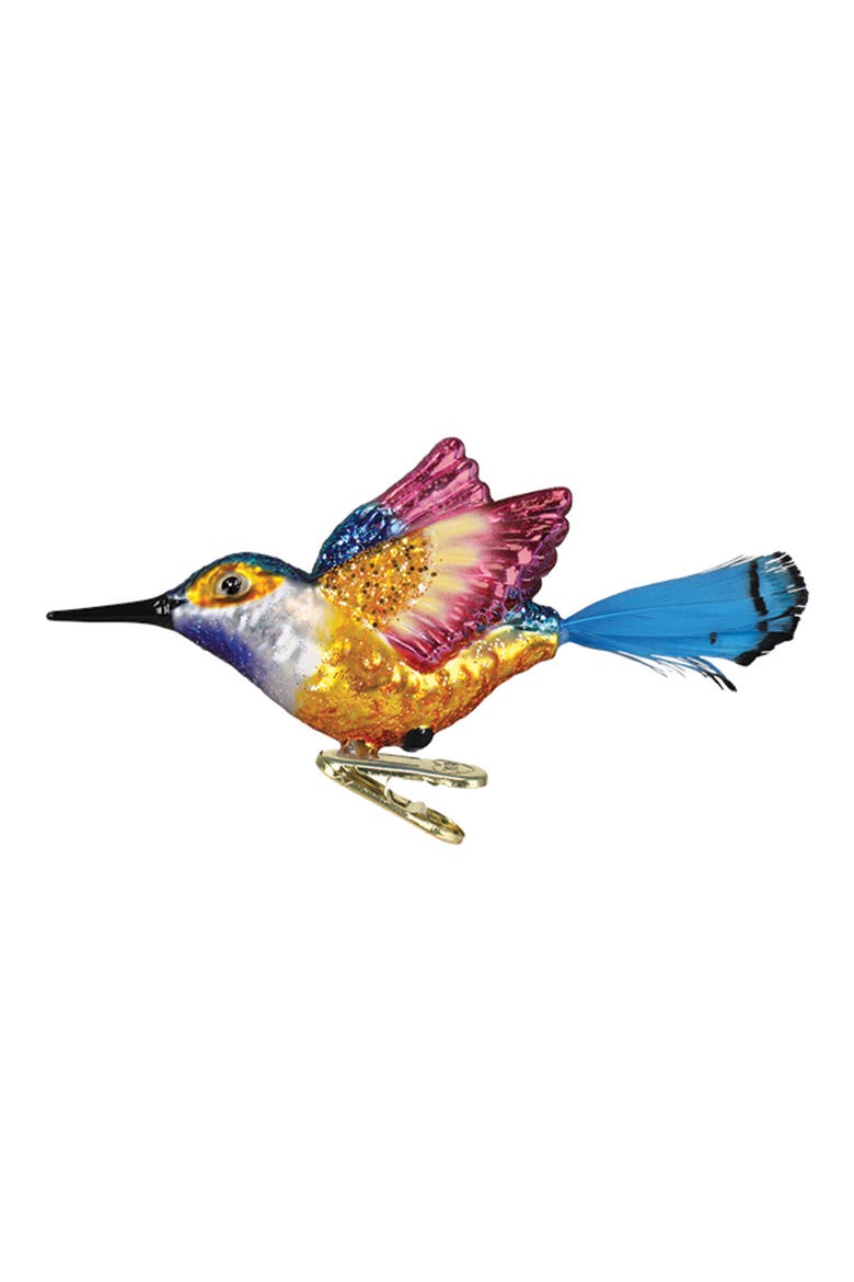 Vibrant Hummingbird Ornament, Main, color, BLUE/ GOLD MULTI