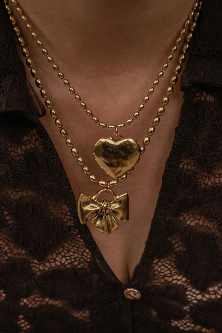 Roxy Necklace, Alternate, color, Gold