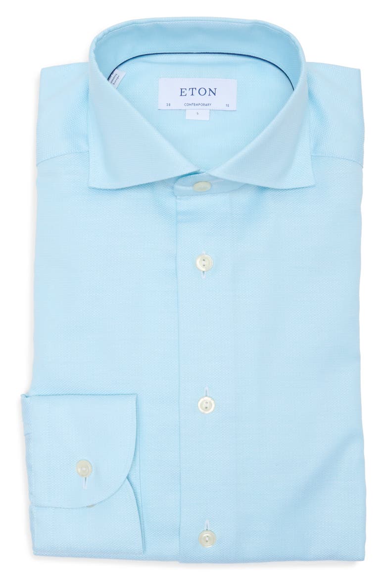 Contemporary Fit Cotton & Lyocell Blend Dress Shirt, Alternate, color, LIGHT BLUE