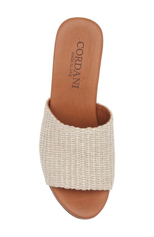 Cordani Waylin Platform Slide Sandal In Raffia Beige